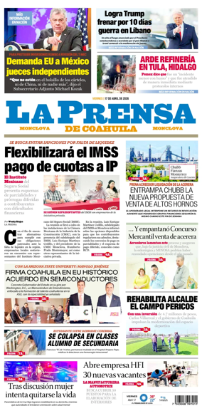 Cover of La Prensa de Coahuila