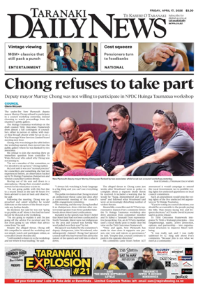 Cover of Taranaki Daily News