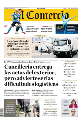 Cover of Diario El Comercio