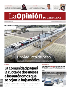 Cover of La Opinion de Murcia (Cartagena)