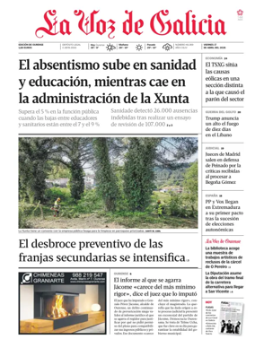 Cover of La Voz de Galicia (Ourense)