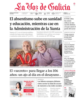 Cover of La Voz de Galicia (Pontevedra)
