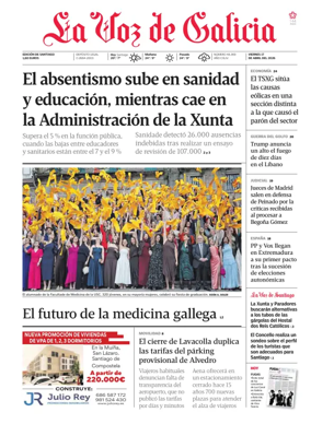 Cover of La Voz de Galicia (Santiago)