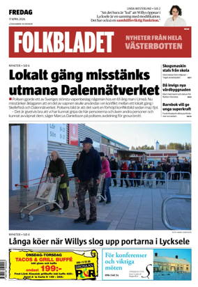 Cover of Folkbladet Vasterbotten