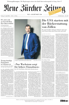 Cover of Neue Zurcher Zeitung