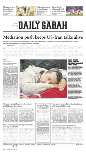 Cover of Daily Sabah (Turkey)