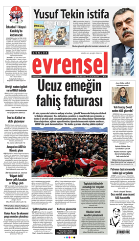 Cover of Evrensel Gazetesi
