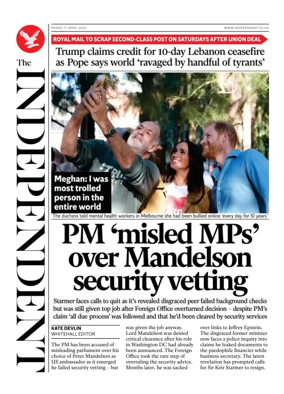 Cover of The Independent