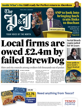 Cover of The Press and Journal (Aberdeen and Aberdeenshire)