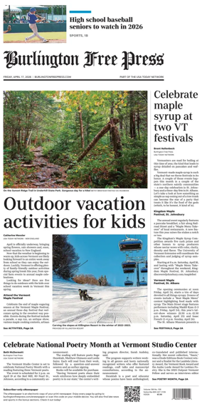 Cover of Burlington Free Press