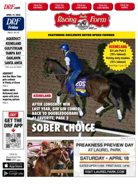 Cover of Daily Racing Form National Digital Edition