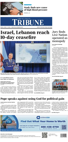 Cover of Great Falls Tribune