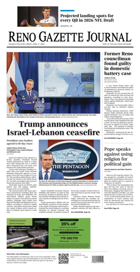 Cover of Reno Gazette Journal