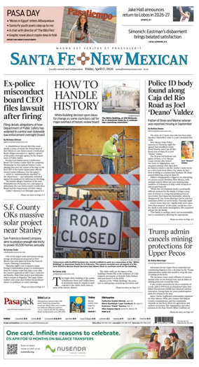 Cover of Santa Fe New Mexican