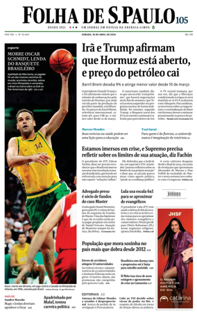 Cover of Folha de S.Paulo
