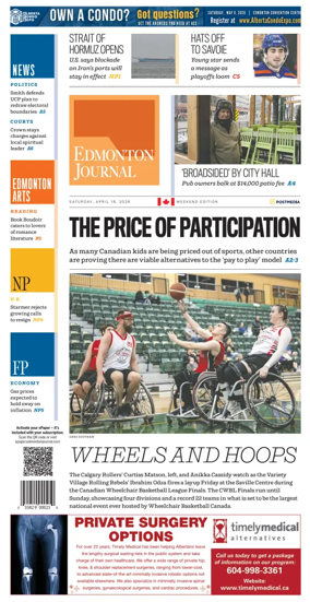 Cover of Edmonton Journal