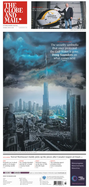 Cover of The Globe and Mail (Ottawa/Quebec Edition)