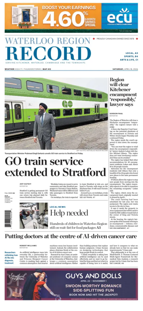 Cover of Waterloo Region Record