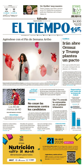 Cover of El Tiempo (Bogota)