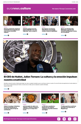 Cover of Euronews Culture and Sport (Spanish) Compiled Edition