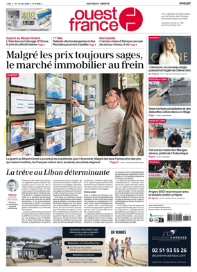 Cover of Ouest France (Cholet)