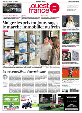 Cover of Ouest-France (Fougeres Vitre)