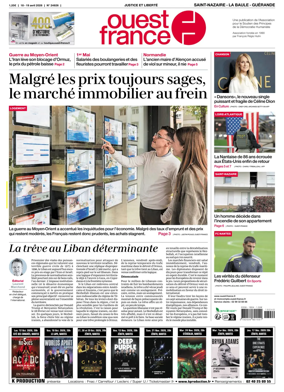 Cover of Ouest France (Saint-Nazaire La Baule Guerande)