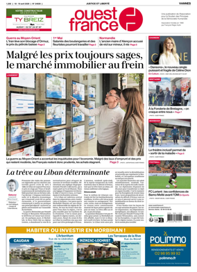 Cover of Ouest France (Vannes)