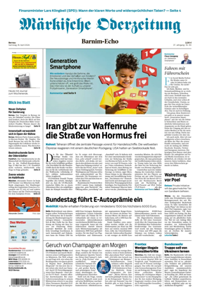 Cover of Markische Oderzeitung Bernau