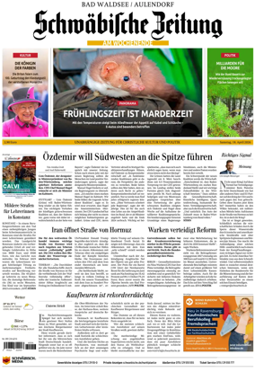 Cover of Schwabische Zeitung (Bad Waldsee / Aulendorf)