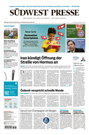 Cover of Sudwest Presse - Metzinger Uracher Volksblatt - Der Ermstalbote