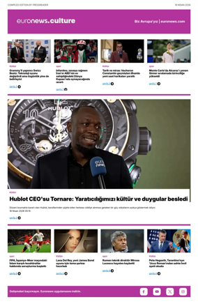 Cover of Euronews Culture and Sport (Turkish) Compiled Edition