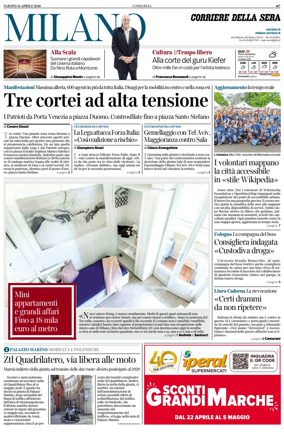 Cover of Corriere della Sera (Milano)