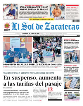 Cover of El Sol de Zacatecas
