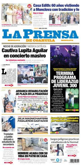 Cover of La Prensa de Coahuila