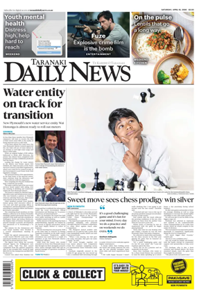 Cover of Taranaki Daily News