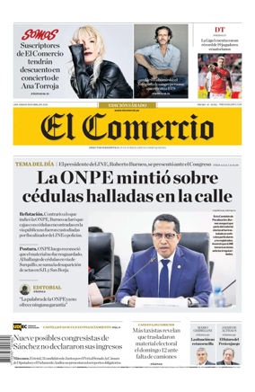 Cover of Diario El Comercio