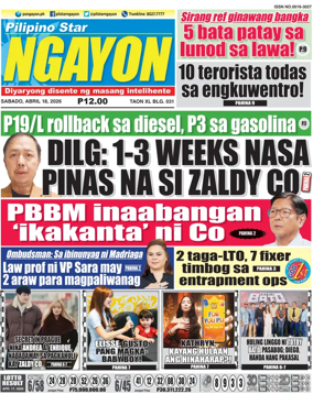 Cover of Pilipino Star Ngayon