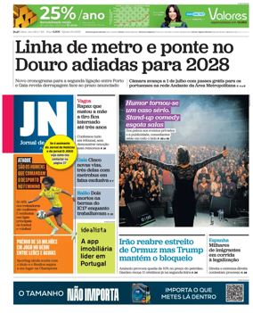 Cover of Jornal de Noticias
