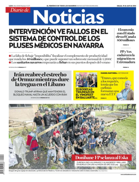 Cover of Diario de Noticias (Spain)