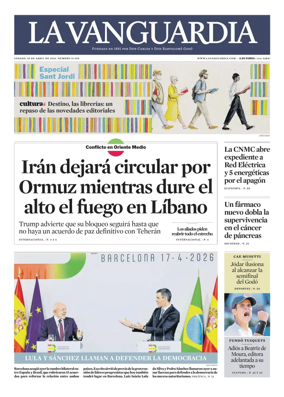 Cover of La Vanguardia