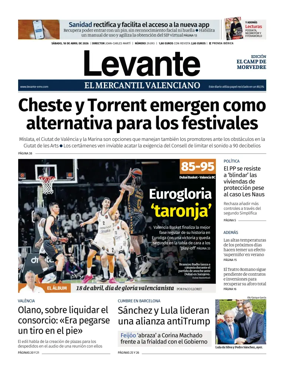 Cover of Levante EMV (Morvedre)