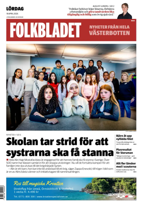 Cover of Folkbladet Vasterbotten