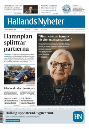 Cover of Hallands Nyheter