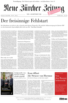 Cover of Neue Zurcher Zeitung