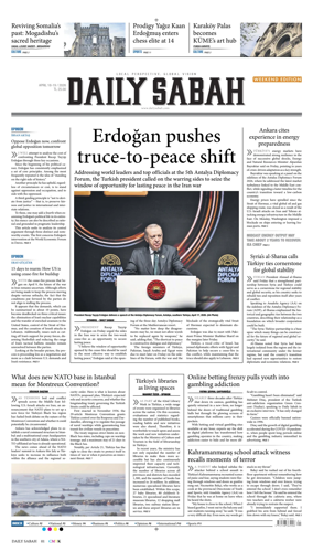Cover of Daily Sabah (Turkey)
