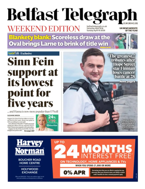 Cover of Belfast Telegraph