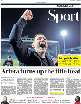 Cover of The Daily Telegraph - Sport Saturday