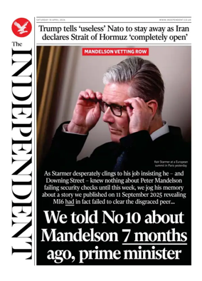 Cover of The Independent