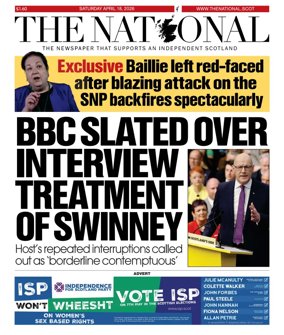 Cover of The National (Scotland)